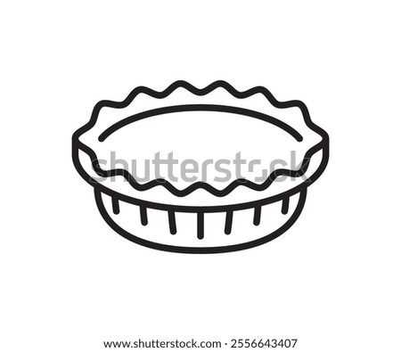 Apple pie dessert icon outline vector. Fruit cake. Cute pastry. line style design sign on white background. 