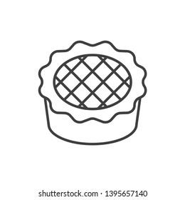 Apple pie, dessert line icon.