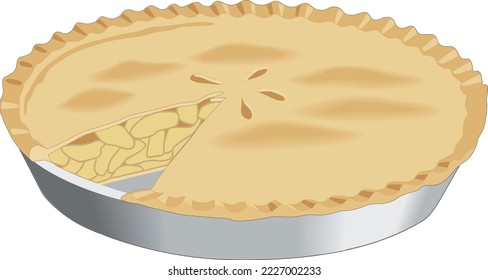 Apple Pie Dessert Vector Illustration