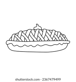 Dibujo vectorial de la ilustración de la mano del garabato de Apple.