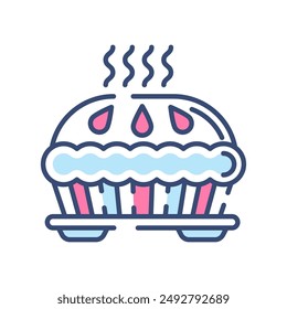 Apple Pie Filled Color Icon, Vector illustration