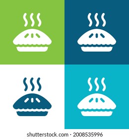 Apple Pie Flat cuatro colores conjunto de iconos mínimo