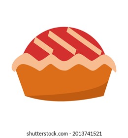 Apple pie Flat vector illustration on white background