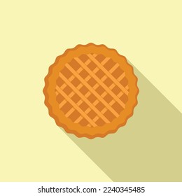 Apple pie food icon flat vector. Dessert cake. Hand slice