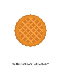 Apple pie food icon flat vector. Dessert cake. Hand slice isolated