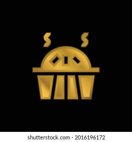 Icono metálico de Apple Pie chapado en oro o vector de logotipo