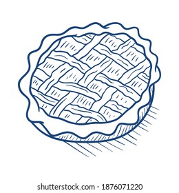 Apple pie. Hand drawn vector illustration