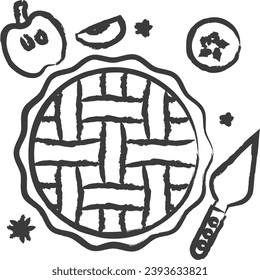 Ilustración vectorial de la tarta de Apple