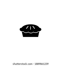 Apple pie icon. Bakery icon. Simple, flat, black, glyph.