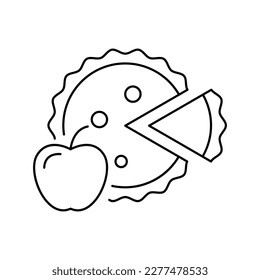 Apple pie icon design. isolated on white background. vector illustration
