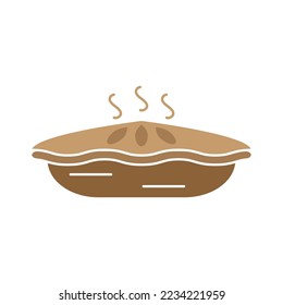 Apple pie icon design template clipart illustration