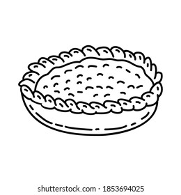 Apple Pie Icon. Doodle Hand Drawn or Outline Icon Style
