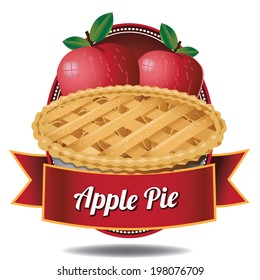 Apple Pie Icon. EPS 10 Vector.