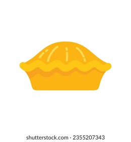Apple pie icon flat vector. Dessert cake. Tart fruit isolated