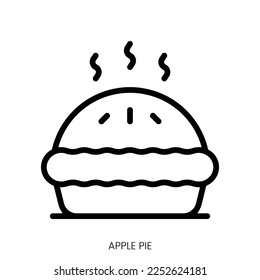 apple pie icon. Line Art Style Design Isolated On White Background