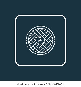 Apple pie icon line symbol. Premium quality isolated tart element in trendy style.