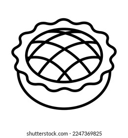 Apple Pie Icon Logo Design Vector Template Illustration Sign And Symbol Pixels Perfect