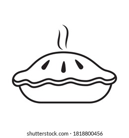 apple pie icon over white background, line style, vector illustration