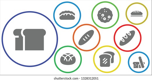 apple pie icon set. 9 filled apple pie icons.  Simple modern icons about  - Bread