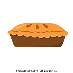 apple pie icon, typical american Thanksgiving cake - vector illustration