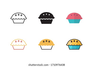 ilustración vectorial de icono circular de manzana con un diseño de estilo diferente. aislado sobre fondo blanco