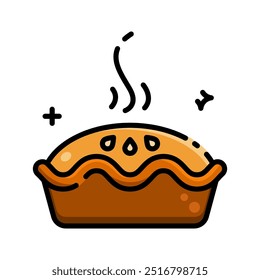 Ilustración vectorial de icono de tarta de manzana