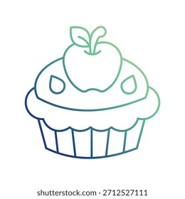 Icono de pastel de manzana con fondo blanco Vector Ilustración de stock