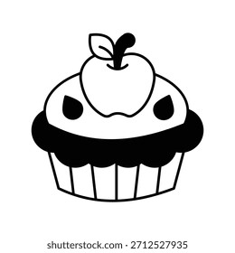 Icono de pastel de manzana con fondo blanco Vector Ilustración de stock