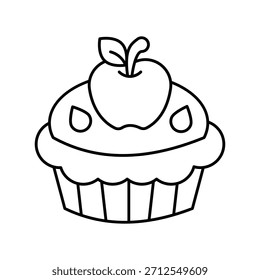 apple pie icon with white background vector stock illustration