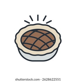 apple pie icons isolated on White Background. Flat style design