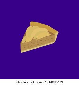 Apple pie illustration. Flat style. Vector illustration.