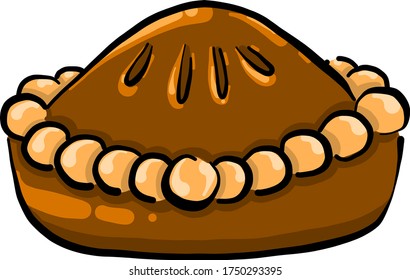 Apple pie , illustration, vector on white background