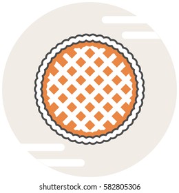 Apple Pie - Infographic Icon Elements from Food Set. Flat Thin Line Icon Pictogram for Website and Mobile Application Graphics.