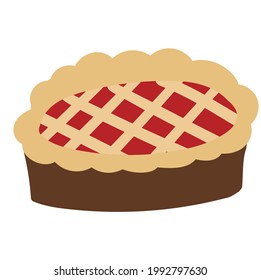 Apple pie isolated on white background. Vector illustration