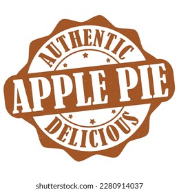 Apple pie label or stamp on white background, vector illustration