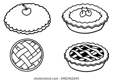 Apple Pie Line Art demonstrating clean and elegant pie lines