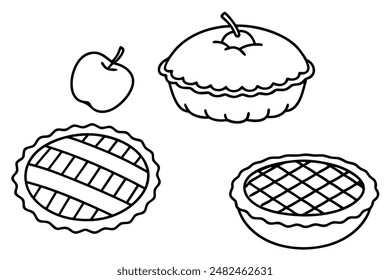 Apple Pie Line Art offering minimalist artistic dessert strokes