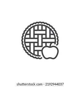 Apple pie line icon. linear style sign for mobile concept and web design. Pie and apple outline vector icon. Symbol, logo illustration. Vector graphics