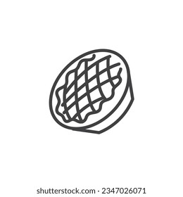 Icono de línea Apple Pie. signo de estilo lineal para concepto móvil y diseño web. Icono vectorial de contorno circular de Apple. Símbolo de panadería, ilustración del logo. Gráficos vectoriales