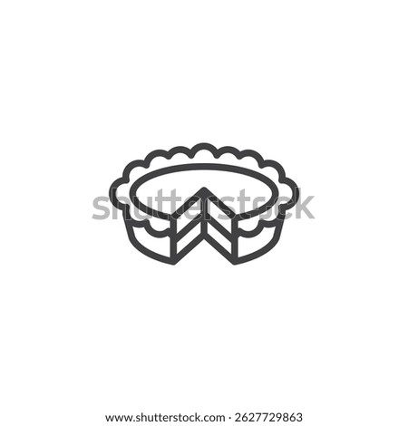 Apple pie line icon. linear style sign for mobile concept and web design. Pie with a slice cut outline vector icon. Symbol, logo illustration. Vector graphics