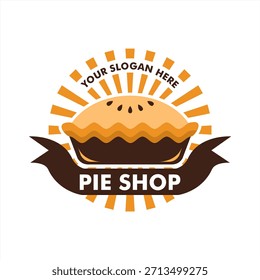 Plantilla de la Ilustración vectorial del logotipo del pastel de manzana moderna simple, conveniente para el restaurante, el camión de la comida, la panadería y la cafetería