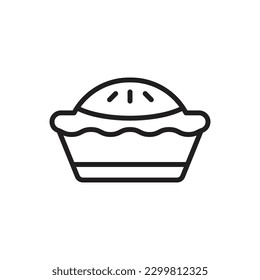 Ilustración vectorial de icono de contorno de Apple Pie