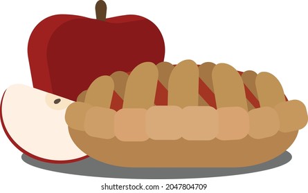 Apple pie with red apples and apple slices on the side.