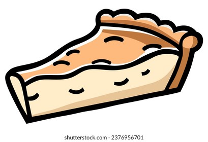 Apple pie slice vector icon. American homemade traditional dessert.

