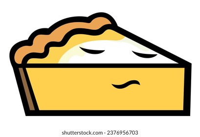 Apple pie slice vector icon. American homemade traditional dessert.
