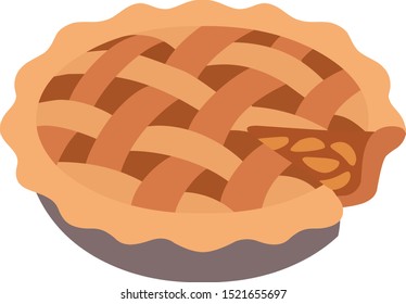 Apple pie slices and whole pie perfect for autumn - cute cartoon dessert treats