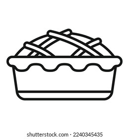 Apple pie tart icon outline vector. Cute fruit. View peach
