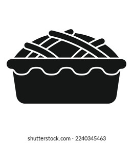 Apple pie tart icon simple vector. Cute fruit. View peach