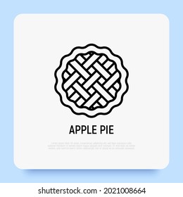 Apple pie thin line icon. Modern vector illustration of bakery.