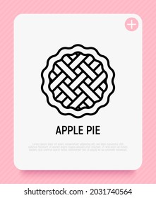 Apfelkuchen dünne Linie Symbol. Moderne Vektorgrafik von Bäckerei.